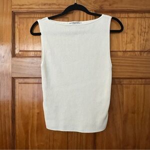 Abercrombie Cream Ottoman Ribbed Tank Top